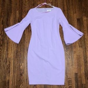 NWT Calvin Klein Bell Sleeve Lavender Dress